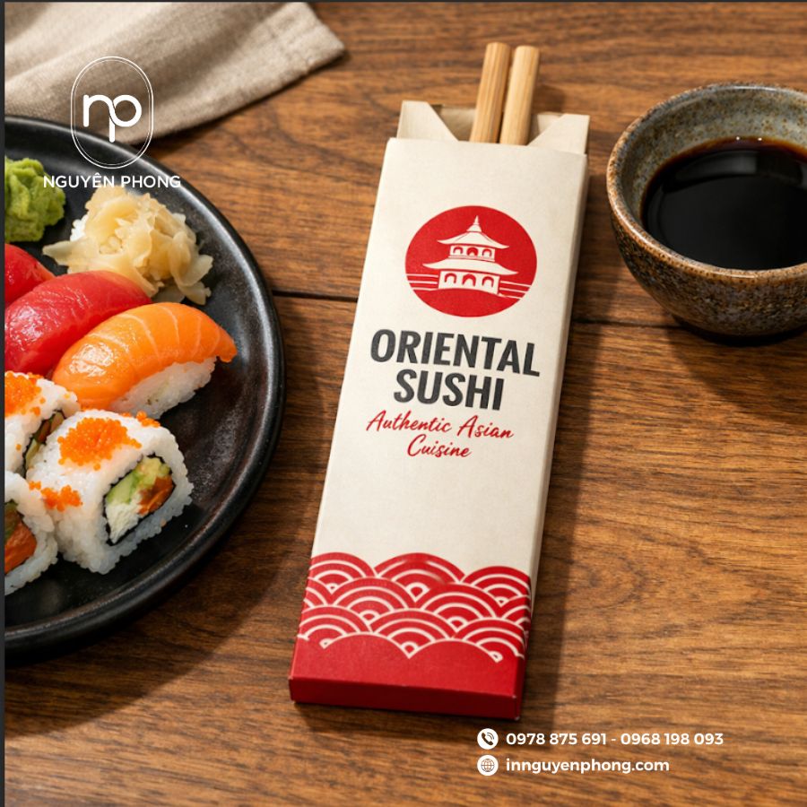 In hộp giấy đựng đũa bắt mắt